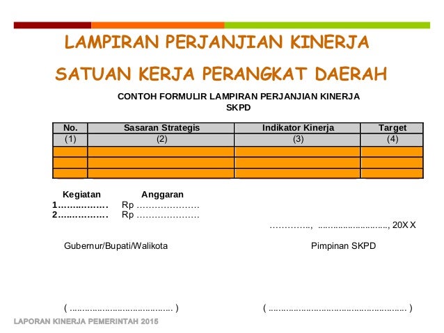 2015 kinerja perjanjian tahun contoh Pk 053:2014 permenpan