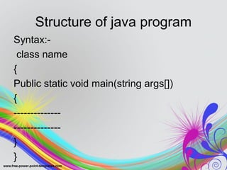 JAVA INTRODUCTION | PPT | Free Download