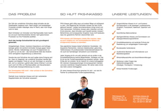 DAS PROBLEM                                                     SO HILFT PKS-INKASSO                                               UNSERE LEISTUNGEN


Die Zahl der unredlichen Schuldner steigt schneller als der
Gesetzgeber reagieren kann. Nach langen und kostspieligen
Prozessen erhalten Gläubiger zwar ihr Recht, aber noch lange
                                                                PKS-Inkasso geht völlig neue und andere Wege um erfolgreich
                                                                zu sein. „Die Regelung der Schulden müssen auf den Punkt
                                                                gebracht werden“, langes herumlamentieren bringt nichts und
                                                                                                                                   3    Vorgerichtliches Inkasso im In- und Ausland;
                                                                                                                                        Korrespondenz in der jeweiligen Landessprache
                                                                                                                                        (Englisch, Französisch, Italienisch, Spanisch und
nicht ihr Geld.                                                 nützt niemandem. Schuldner müssen aktiv mitwirken und den               mehr)
                                                                Ernst erkennen, dass Schulden auch bezahlt werden müssen!
Beim Eintreiben von Schulden sind Rechtsanwälte meist macht-
los und auch Gerichtsvollzieher können nach gewonnenen
                                                                Beharrliches und konsequentes Vorgehen muss nicht bedeuten,
                                                                dass der gesetzliche Rahmen überschritten wird.
                                                                                                                                   3    Gerichtliches Mahnverfahren

Prozessen nur ihre Protokolle ausfüllen.

Auch das heutige Schuldnerbild hat sich grundlegend
                                                                PKS-Inkasso will Gläubigern wieder Mut machen, dass
                                                                es auch möglich ist, mit rechtsstaatlichen Mitteln ein
                                                                                                                                   3    Nachgerichtliches Inkasso und Durchsetzen von
                                                                                                                                        Zwangsvollstreckungsverfahren

gewandelt:                                                      erfolgreiches Inkasso zu betreiben.

Anlagebetrüger, Zocker, Insolvenz-Hasardeure und Auftrags-      Das eigentliche Inkasso bedarf erheblicher Vorarbeiten. Um-
                                                                                                                                   3    Einzelfallbearbeitung und laufende Prüfung der
                                                                                                                                        Realisierung von ausgeklagten Forderungen

betrüger gehen mit reichlich krimineller Energie gegen Hand-
werker, Händler, Selbständige und auch Privatpersonen vor.
Es geht nur um ein Ziel – das hartverdiente Geld des Anderen
                                                                fangreiche Recherchen, intensive Detektivarbeit, gekonntes
                                                                Telefoninkasso mit professionellen Außendiensteinsätzen füh-
                                                                ren auch bei hartnäckigen Schuldnern zum Einlenken.
                                                                                                                                   3    Bundesweiter Außendienst

                                                                                                                                        Ausführliche Berichte und Informationen zum
ohne vertragliche Gegenleistung zu bekommen.
                                                                Jeder Vorgang ist für uns sehr wertvoll und wir prüfen in der
                                                                                                                                   3    Bearbeitungsstand

Gerade das sind Schuldner die auch später keine Einigung wol-
len. Ganz im Gegenteil, der unredliche Schuldner wendet alle
legalen und illegalen Tricks an um sein Vermögen zu verschie-
                                                                Einzelfallbearbeitung welche Möglichkeiten, Strategie und Tak-
                                                                tik wir bei der Forderungsrealisierung einsetzen werden. Jeder
                                                                Erfolg den wir erzielen, ist ein Gewinn für unsere Auftraggeber.
                                                                                                                                   3    Wirtschaftsauskünfte und Anschriftenermittlungen

                                                                                                                                        Beratung in allen Fragen des
ben, sich zu verarmen („gehört alles meiner Ehefrau“) und das
auch noch mit Hilfe von Rechtsanwälten und Steuerberatern.
                                                                Wir vereinen Inkassopsychologie mit konsequentem Handeln
                                                                und einer restriktiven Vorgehensweise. Wir sehen stets immer
                                                                                                                                   3    Debitorenmanagements
                                                                                                                                        (Strategie / Konzeption / Umsetzung)
Da läuft jede Zwangsvollstreckung ins Leere.                    das Geld unserer Auftraggeber.

Der Gesetzgeber hilft nicht – eher schützt er den Schuldner
(Verbraucherschutz)!
                                                                20 Jahre Inkasso-Know-how sprechen für sich – wir sind Ihr
                                                                Partner für professionelle Forderungsbearbeitung.
                                                                                                                                   3    Ankauf titulierter Forderungen



Deshalb muss modernes Inkasso sich den veränderten
Gegebenheiten der Schuldner anpassen!




                                                                                                                                   PKS-Inkasso UG              info@pks-inkasso.de
                                                                                                                                   Mühlhäuser Str. 34          www.pks-inkasso.de
                                                                                                                                   71640 Ludwigsburg           Tel.: +49 (0)7141 9924438
                                                                                                                                                               Fax:	+49 (0)7141 290 285
 