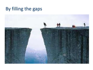 By filling the gaps
 