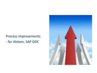 Process improvements
- for Alstom, SAP GDC
 