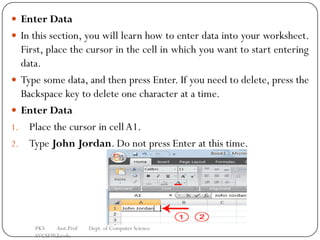 Pks ms excel unit 2_bcomcs | PDF