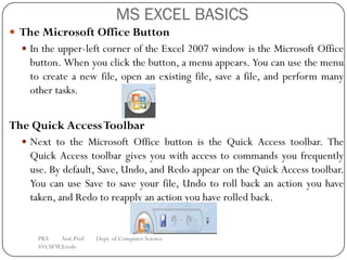 Pks ms excel unit 2_bcomcs | PDF
