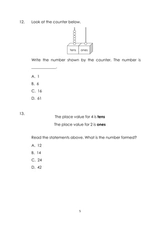 Mathematics Year 1 PKSR 1 Paper 1 2017 | PDF