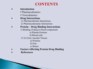 Drug Interactions and protein drug binding interactions | PDF