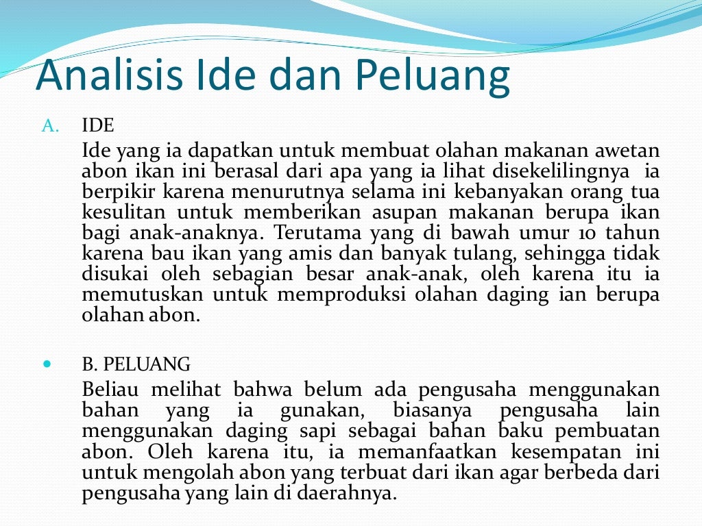 Wirausahawan Yang Sukses Dibidang Makanan Awetan Dari