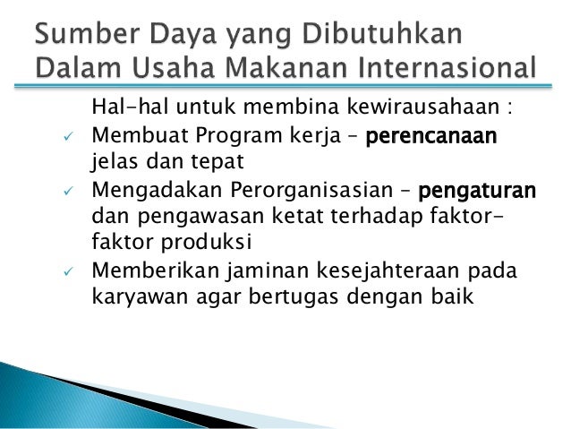 Pkwu Perencanaan Usaha Makanan Internasional