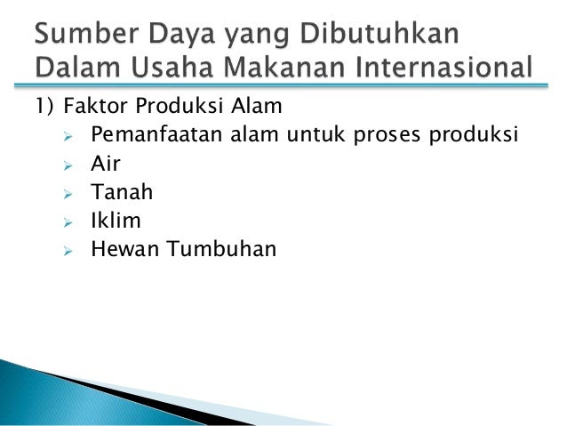 Pkwu Perencanaan Usaha Makanan Internasional