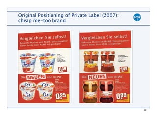 Original Positioning of Private Label (2007):
cheap me-too brand




                                                22
 