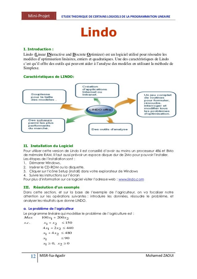 TÉLÉCHARGER LINDO PROGRAMMATION LINEAIRE LINDO LINEAIRE TÉLÉCHARGER PROGRAMMATION