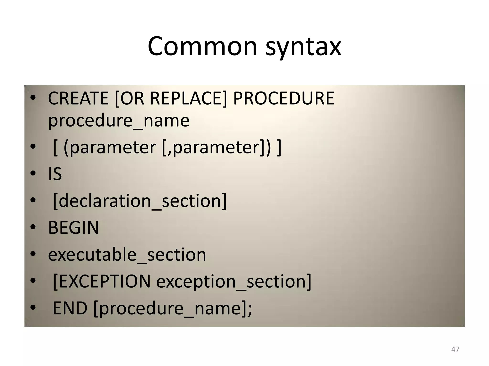 ORACLE PL SQL FOR BEGINNERS | PPTX | Databases | Computer Software and ...
