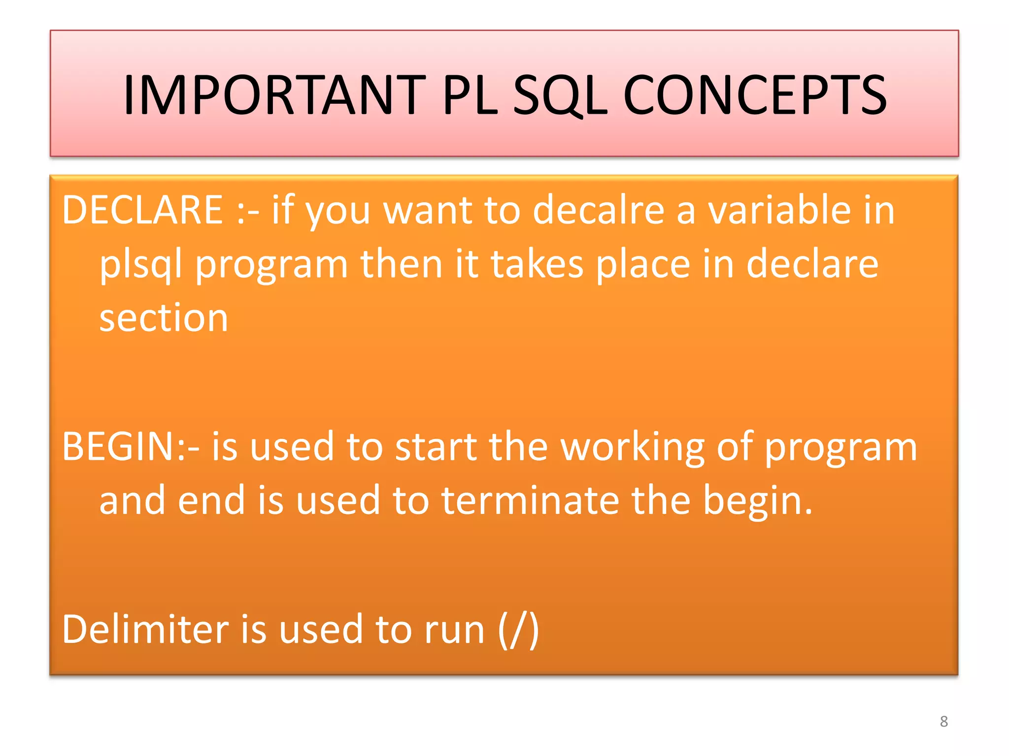 ORACLE PL SQL FOR BEGINNERS | PPTX
