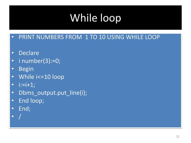 ORACLE PL SQL FOR BEGINNERS | PPTX | Databases | Computer Software and ...