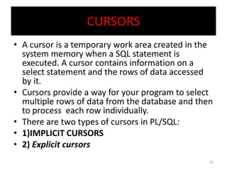 ORACLE PL SQL FOR BEGINNERS | PPTX | Databases | Computer Software and ...