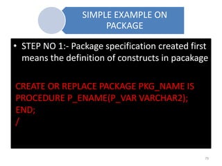 ORACLE PL SQL FOR BEGINNERS | PPTX | Databases | Computer Software and ...