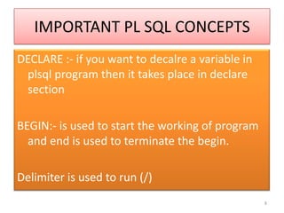 ORACLE PL SQL FOR BEGINNERS | PPTX