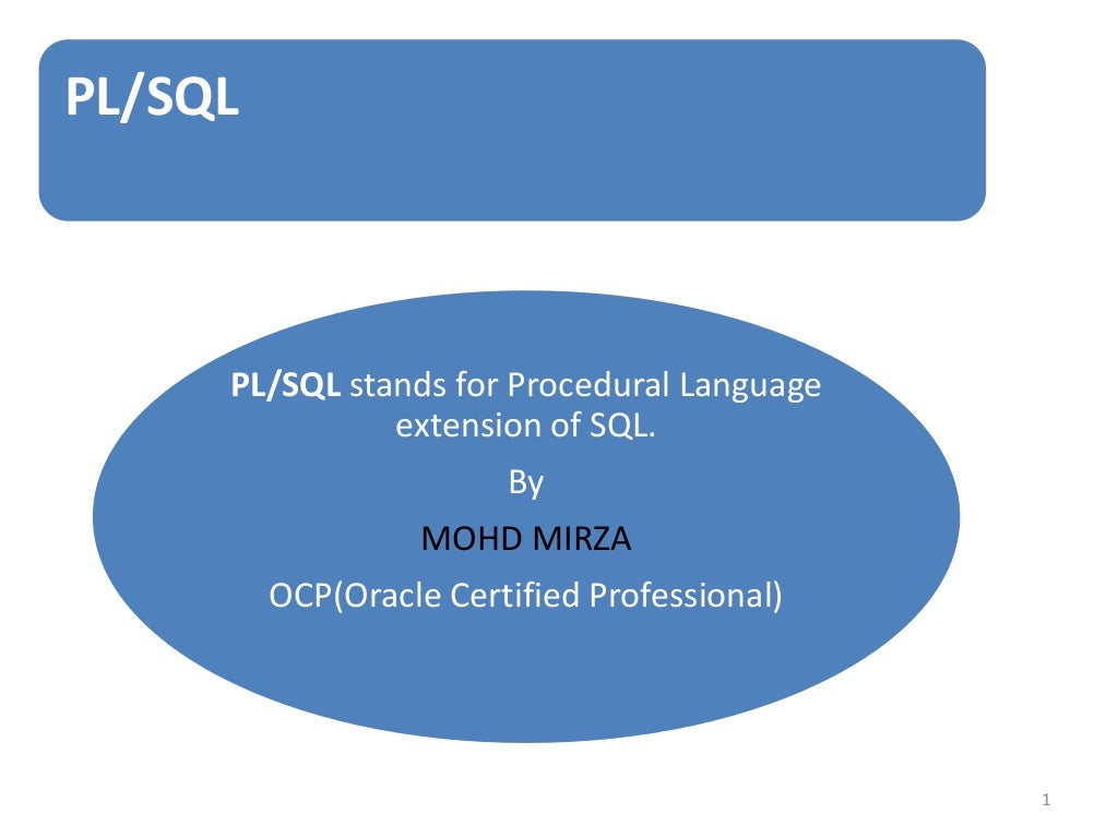 ORACLE PL SQL FOR BEGINNERS