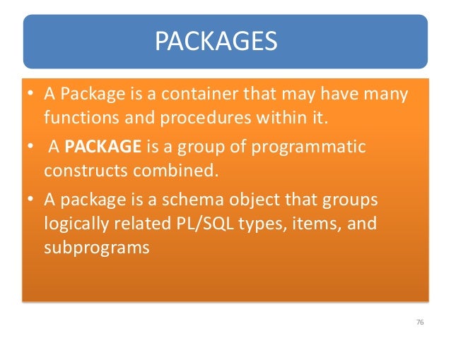 query package how body to oracle in SQL BEGINNERS PL FOR ORACLE