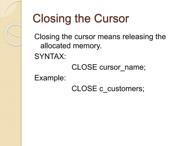 PL/SQL - CURSORS