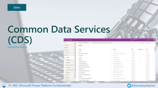 PL-900: Microsoft Power Platform Fundamentals @NanddeepNachan
Demo
Common Data Services
(CDS)
 