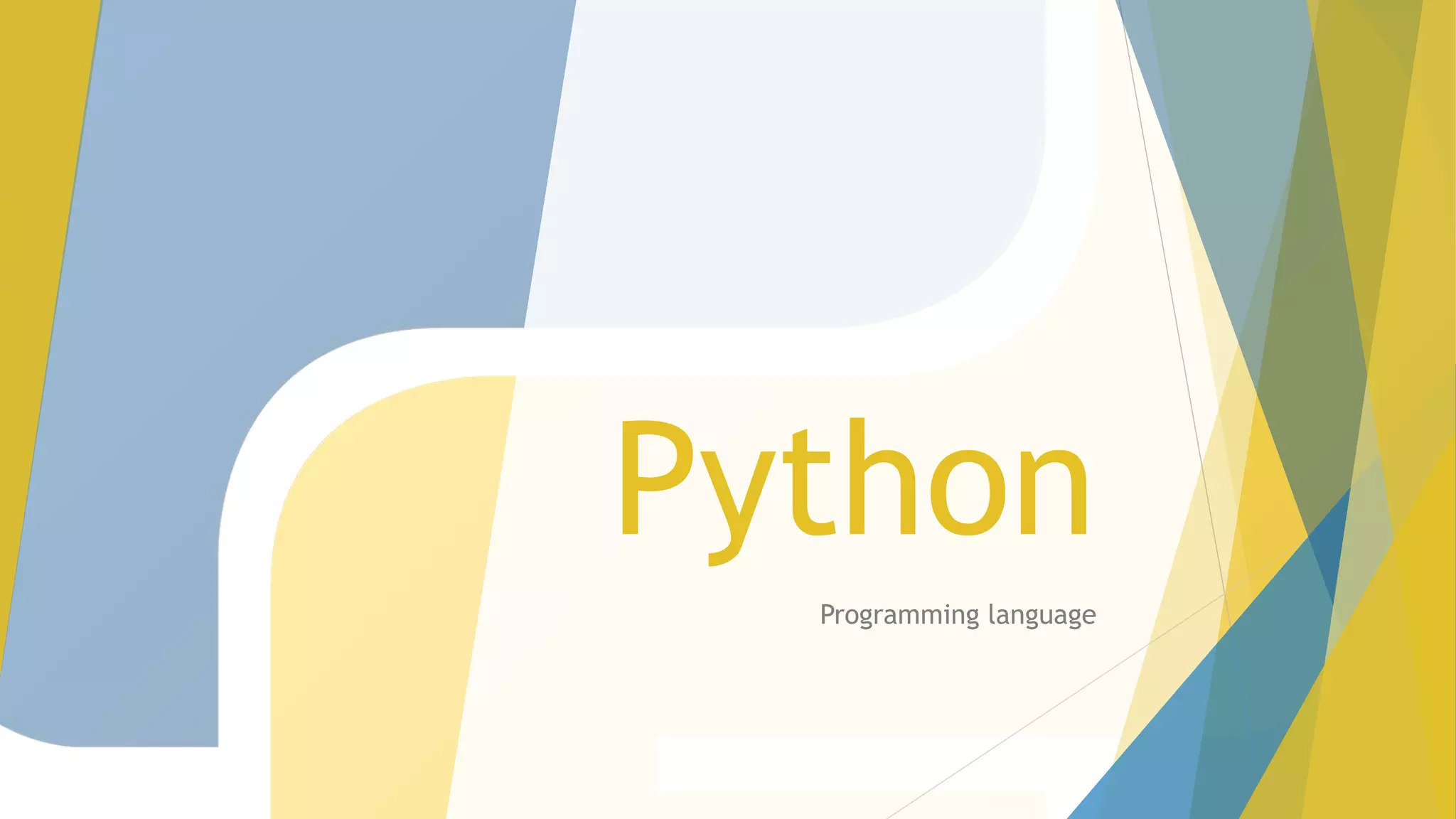 Python Programming language | PPT