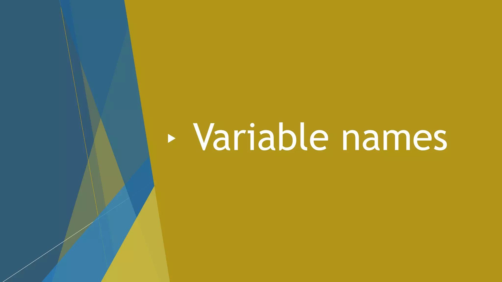 Variable names