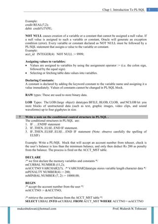 Pl sql-ch1 | PDF