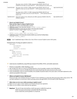 PL-SQL, Cursors & Triggers | PDF