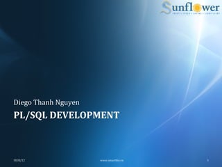 Diego	
  Thanh	
  Nguyen	
  
PL/SQL	
  DEVELOPMENT	
  



10/8/12	
                      www.smartbiz.vn	
     1	
  
 