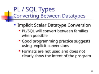 Implicit Explicit Conversion Table Sql PL-SQL complete Notes in dbms with examples.ppt