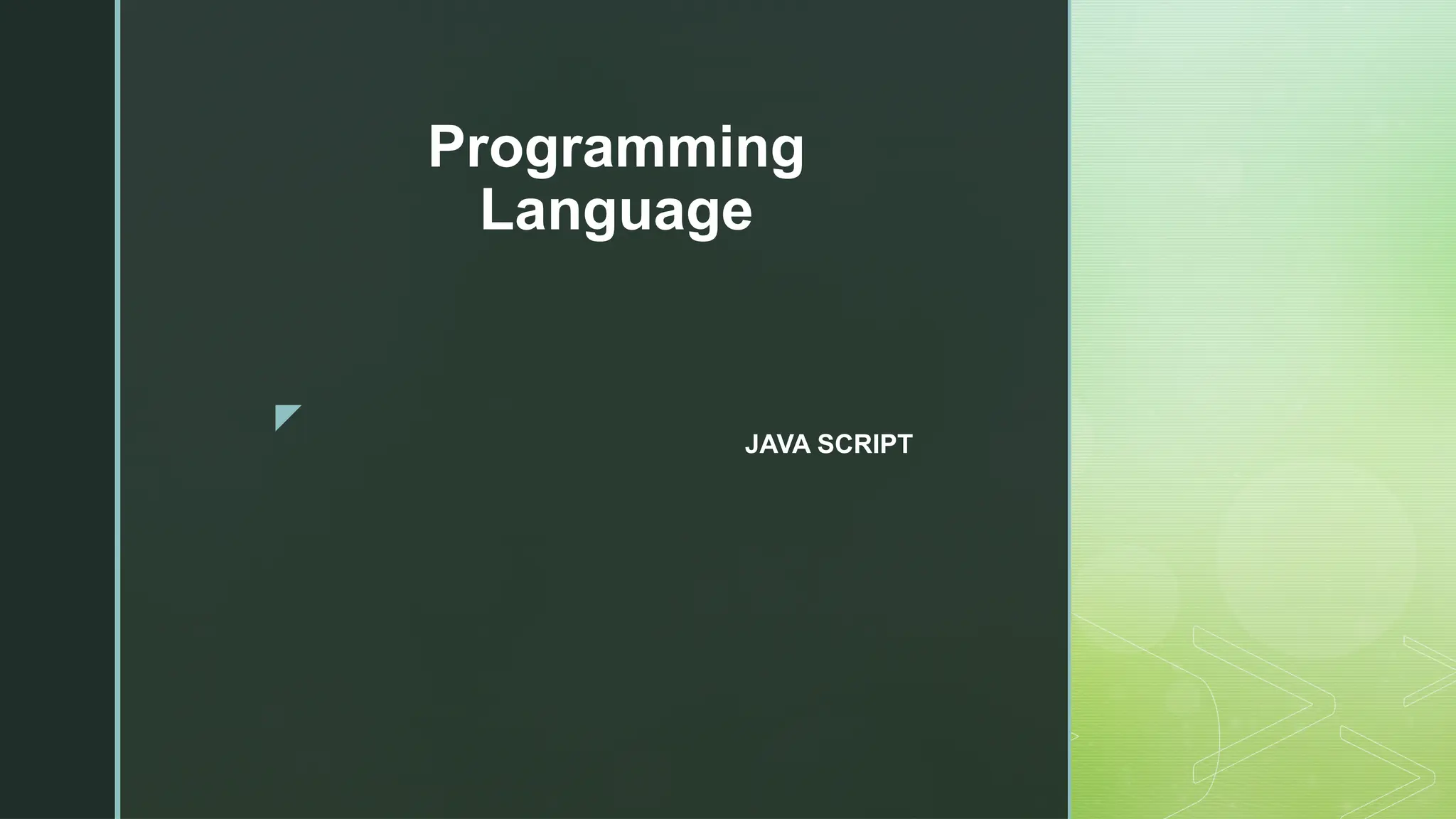 z
Programming
Language
JAVA SCRIPT
 