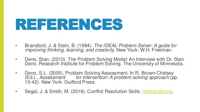 Ideal problem solving model