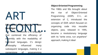 PL 1 Overview of Programming Languages. Learn about syntax, semantics ...