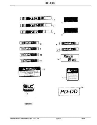 PLANTADEIRAS SLC-JOHN DEERE 710RF, 712 E 716 CQ30174 Nov98
DECALCOS
80.003
 