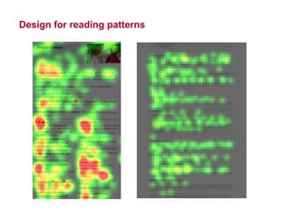 33
5. Design for reading
Lists and tables
Info design
Clear fonts
 