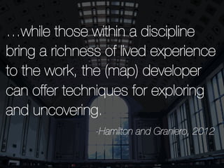 CONCEPT/MIND

{

assessment
COMMUNITY

&

C U R R I C U L U M

&

}

project

planning

CAPACITY

&

brainstorming

MAPPING

BUILDING

discussion

capture

V I S UA L I Z AT I O N

 