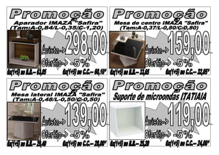 Placa de preço 4 em 1 imaza   mesas de centro