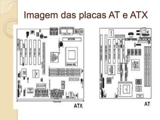 Placa mãeOs mais importantes dispositivos e componentes da placa mãe são:Processador;