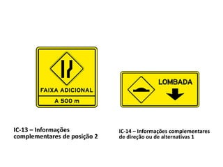 IC-13 – Informações
complementares de posição 2
IC-14 – Informações complementares
de direção ou de alternativas 1
 