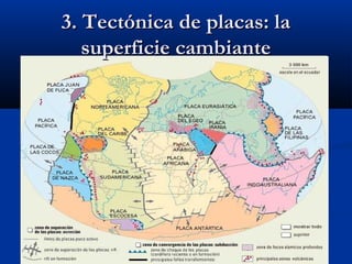 3. Tectónica de placas: la3. Tectónica de placas: la
superficie cambiantesuperficie cambiante
 