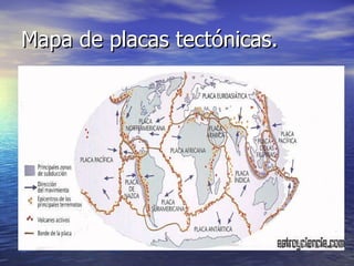 Mapa de placas tectónicas.  