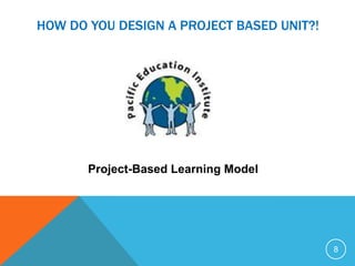 HOW DO YOU DESIGN A PROJECT BASED UNIT?!
8
Project-Based Learning Model
 