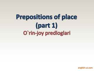 Place prepositions