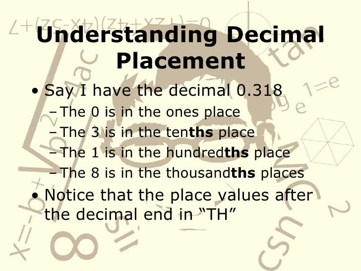 Place Value and Decimals
