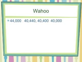 Wahoo 44,000  40,440, 40,400  40,000 