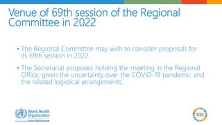 Place and date of future sessions of the Regional Committee | PPT