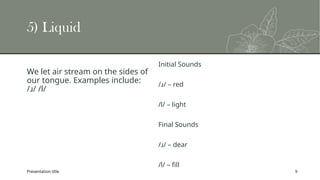 Articulation Place and manner lesson AS. | PPTX