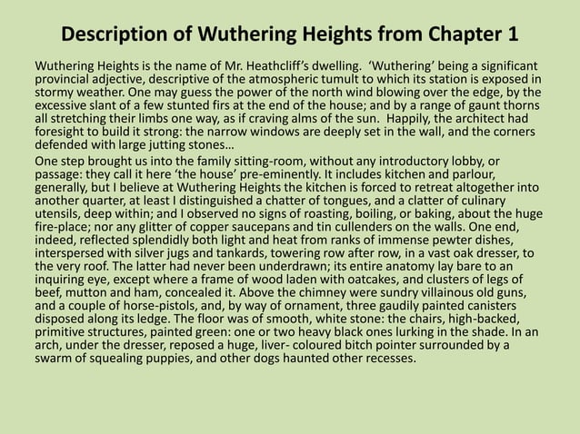 Place and setting in Wuthering Heights