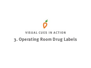 VISUAL CUES IN ACTION
3. Operating Room Drug Labels
 