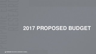 2017 PROPOSED BUDGET
 